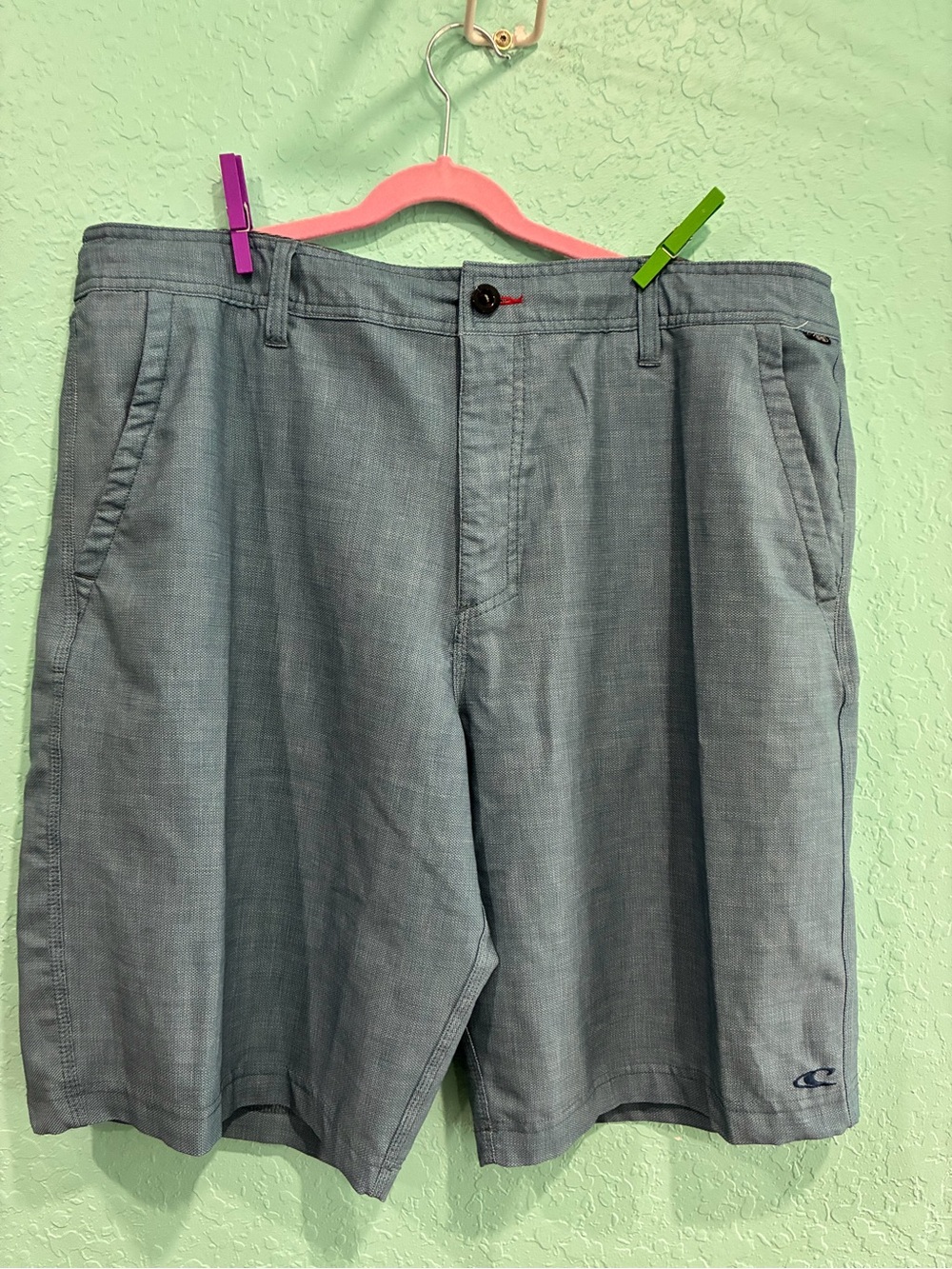 O'Neill Men's Light blue Gray hybrid Shorts 38 casual water swim water beach
